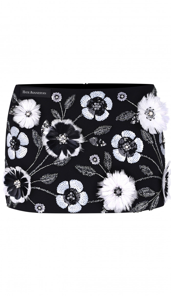 Crepe skort with embroidery 